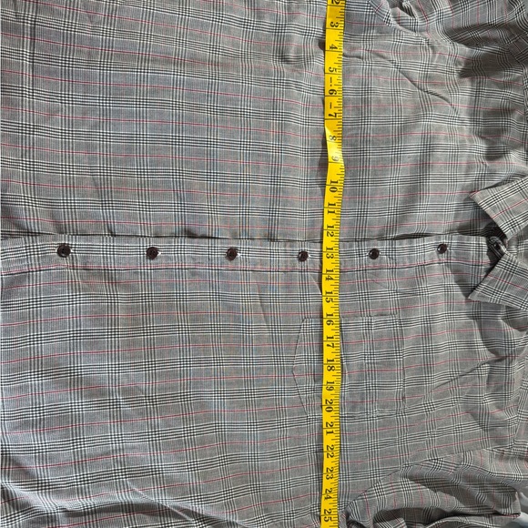 Gray Casual Button Down Shirt with Subtle Plaid - Picture 9 of 9